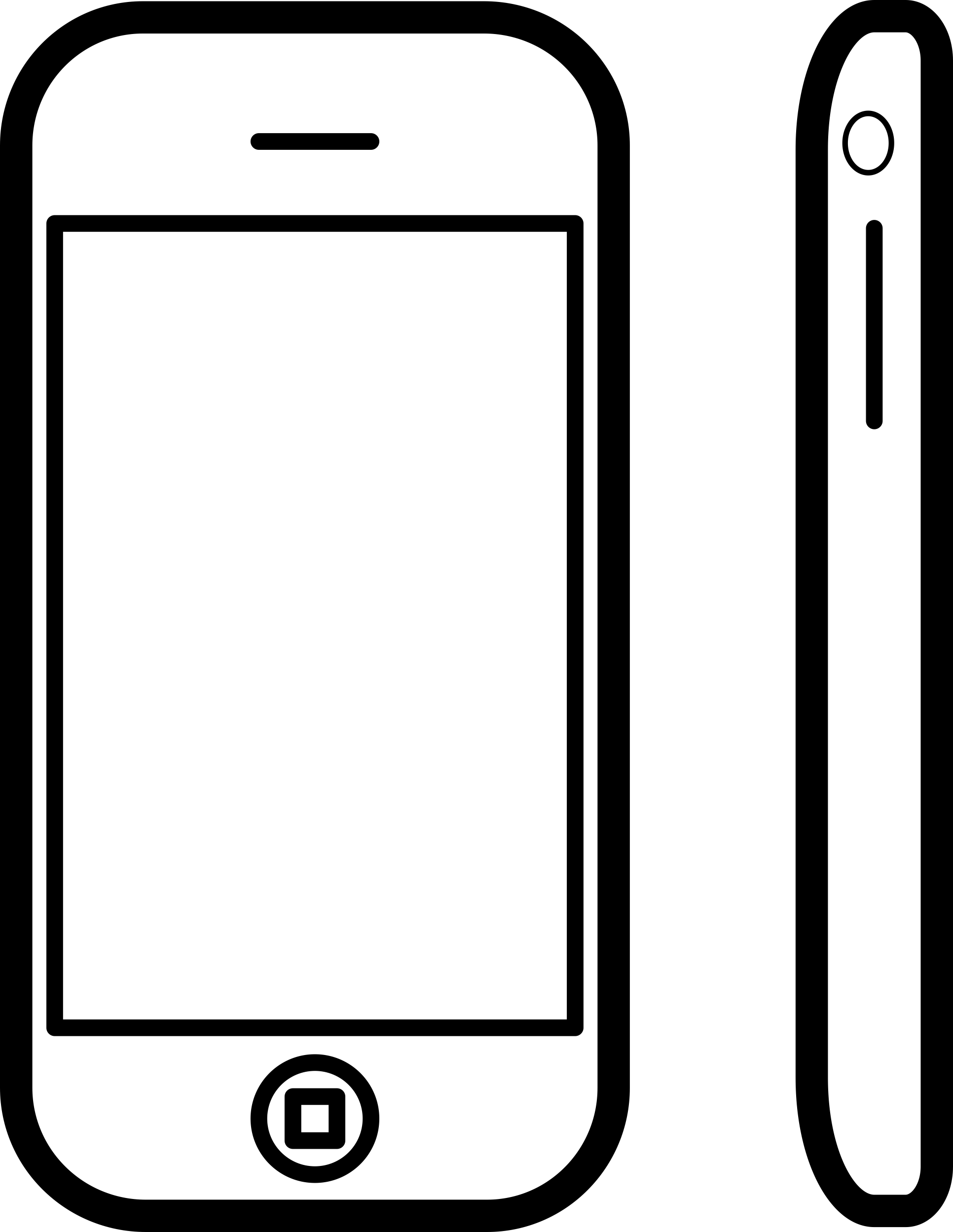 Phone Of Rounded Shape From Side And Front View Sticker Svg Vector Free Vectors